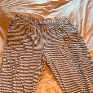 Old Navy Tan and White Striped Wide Leg Pants